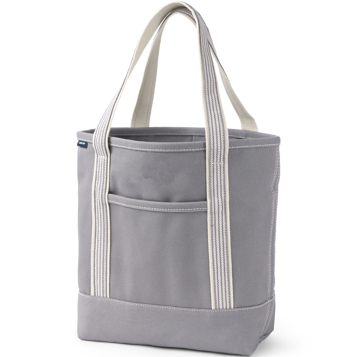 Lands' End Solid Color 5 Pocket Open Top Canvas Tote Bag