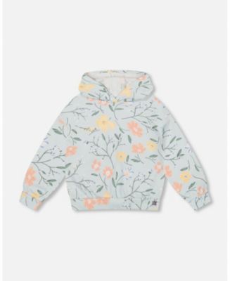 Deux Par Deux French Terry Hoodie - Printed Vertical Flowers main image 1