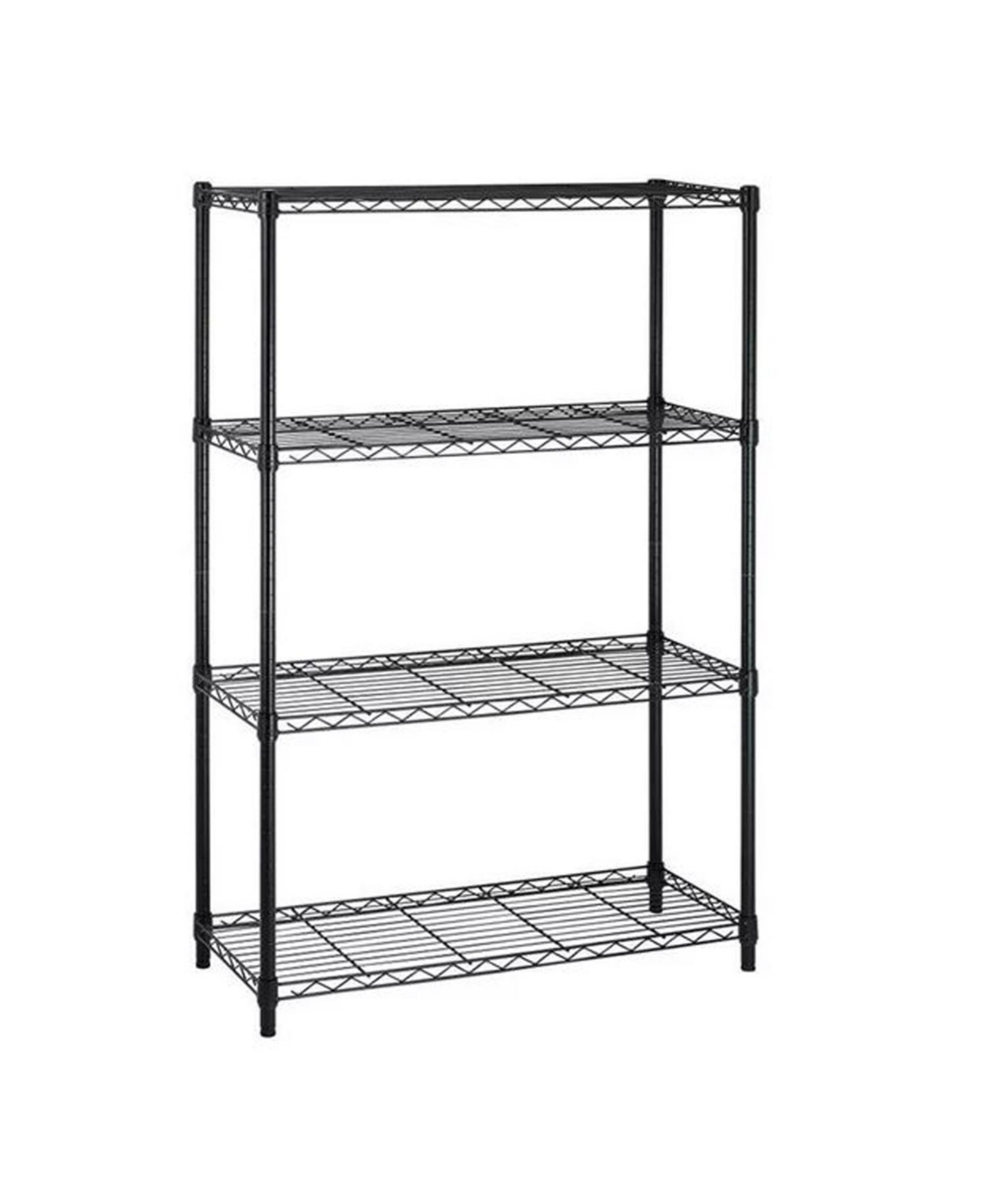 4 Tier Adjustable, Nsf Storage Shelving Unit, Steel Wire Shelves Garage Shelving Storage Racks - Black