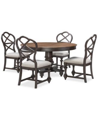 Mandeville 5 Pc. Dining Set (Round Table & 4 X-Back Chairs)