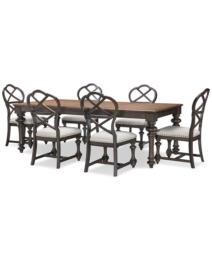 Furniture Mandeville 7pc Dining Set (Rectangular Table + 6 XBack
