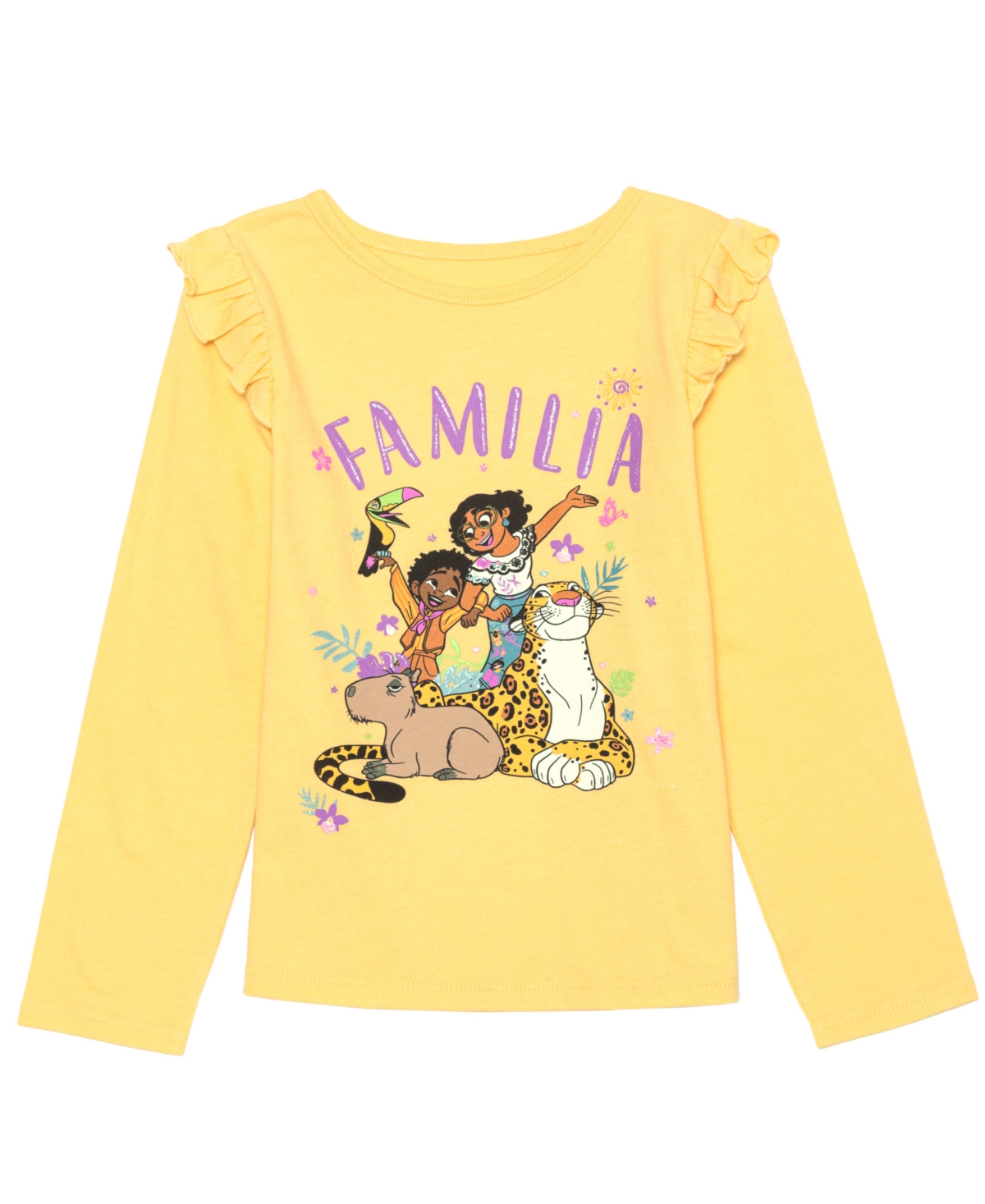 Disney Kids' Little Girls Encanto Long Sleeve T-shirt In Yellow