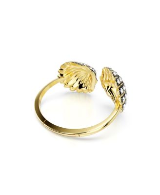 Swarovski Shell, White, Gold-Tone Idyllia Bangle Bracelet - Macy's