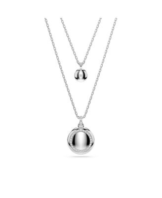 White, Rhodium Plated or Rose-Gold Tone or Gold-Tone Meteora Layered Pendant Necklace