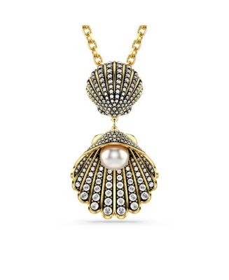 ★SWAROVSKI★ Idyllia Shell Gold Tone Y-Shaped Necklace 5683 Idyllia Y pendant, Crystal pearl, Shell, White, Gold-tone