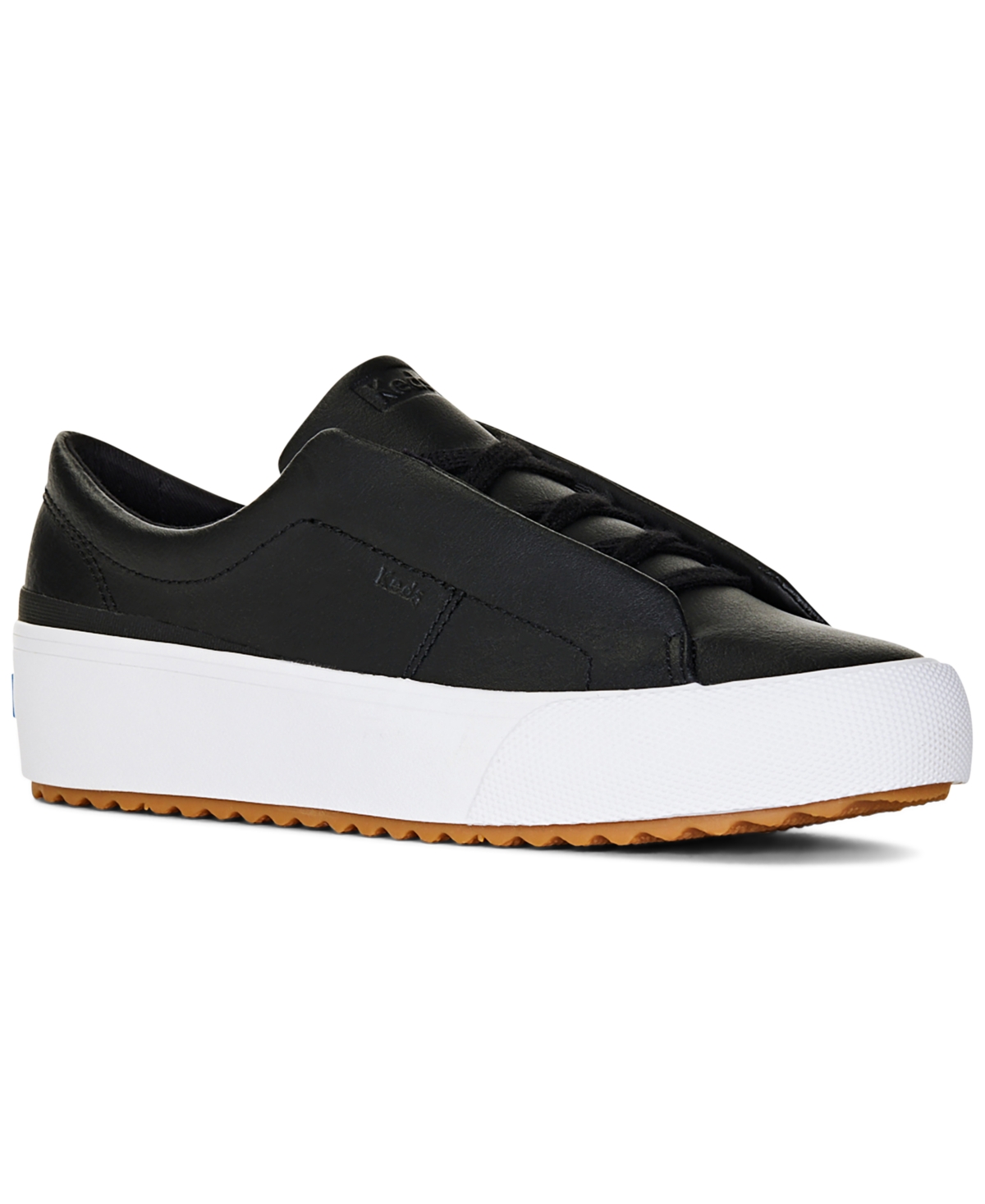 Shop Keds Women's Remi Leather Casual Sneakers From Finish Line In Black