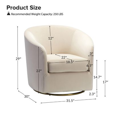 Swivel Accent Chair with Gold Metal Base for Living Room Nursery