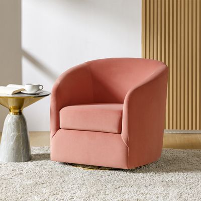 Swivel Accent Chair with Gold Metal Base for Living Room Nursery