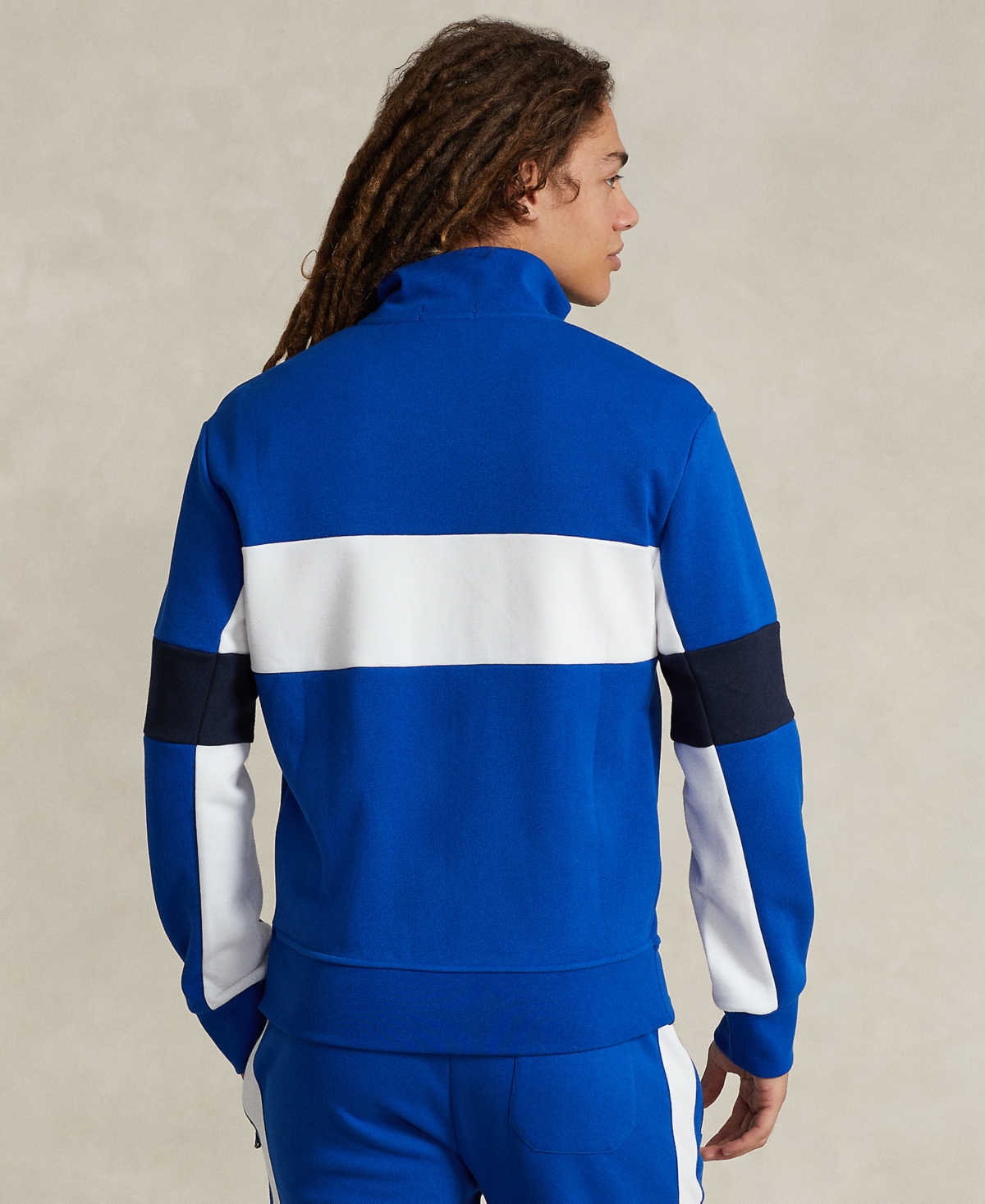 Shop Polo Ralph Lauren Men's Double-knit Track Jacket In Sapphire Star Multi