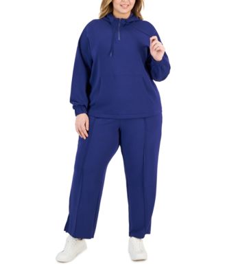 Plus Size Quarter Zip Top Wide Leg Pants Created For Macys