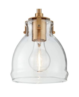Soft Gold 6" Wide Clear Glass Shade Farmhouse Industrial Rustic Fixture Mini Pendant