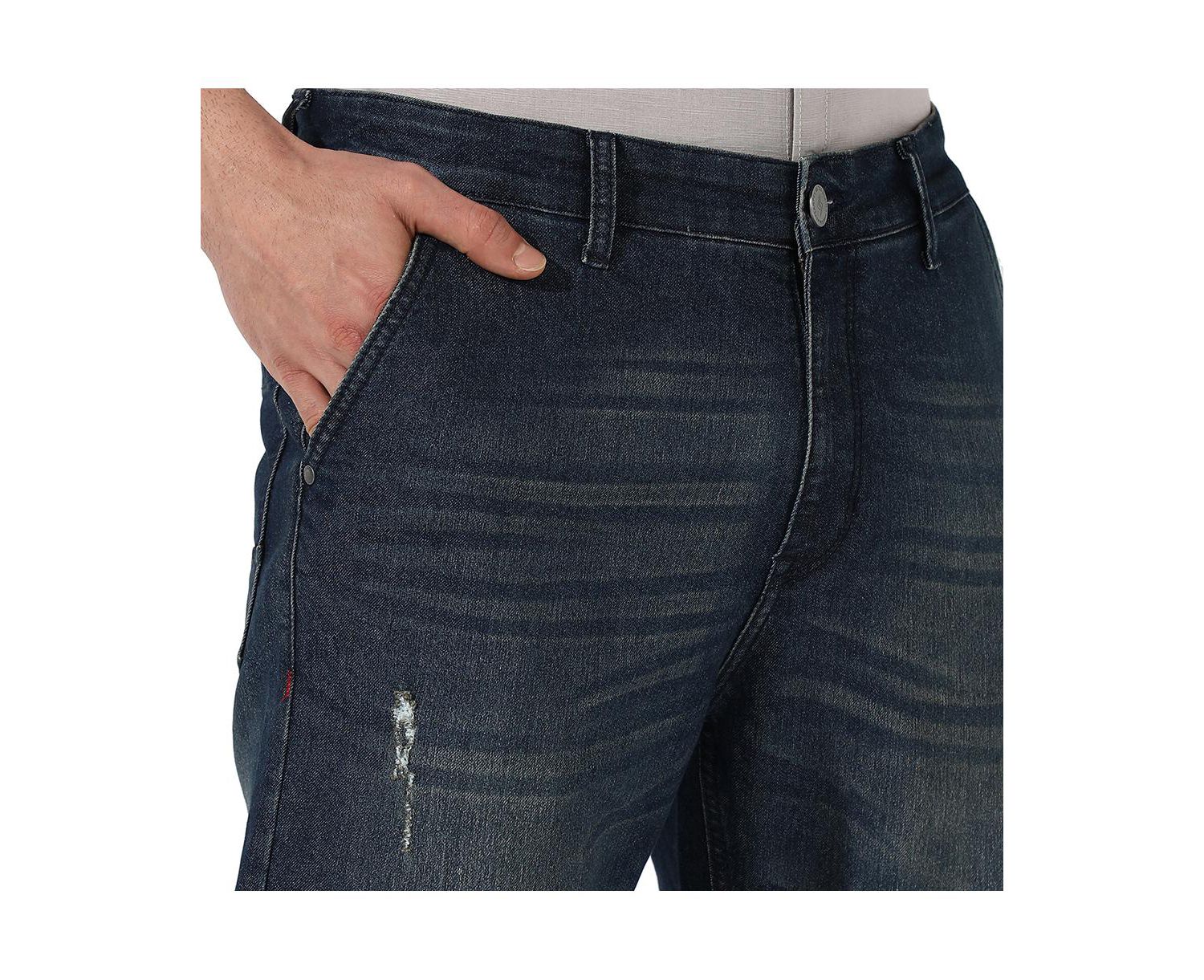Men's Dark-Wash Carrot Fit Denim Jeans