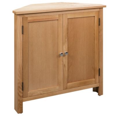 Corner Cabinet Brown Solid oak and MDF with oak veneer