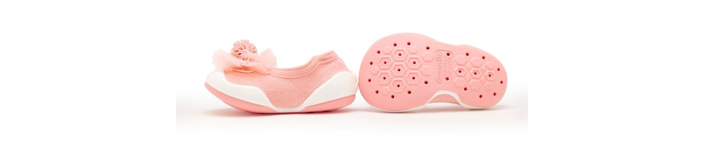 Обувь Komuello Breathable Washable Non-Slip Sock Shoes Flat - Pompom Flower Pink для девочек-малышей, цвет: Розовый — фото 11