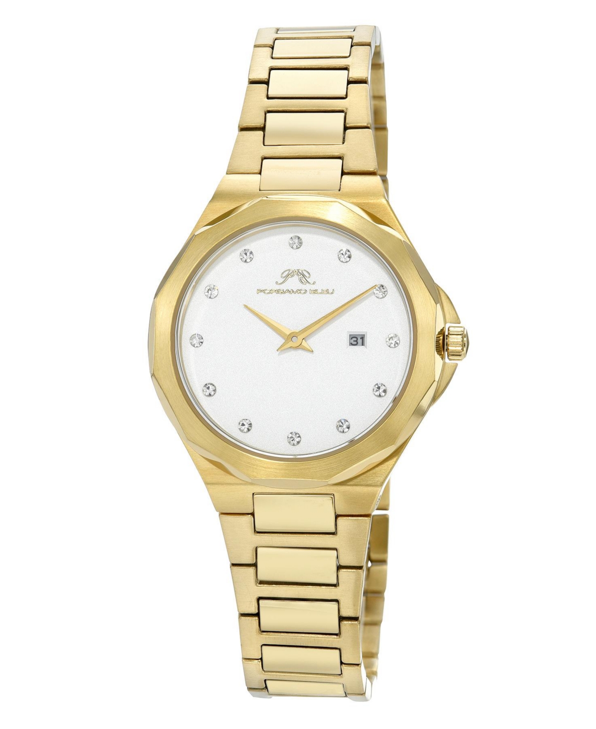 Victoria Stainless Steel Gold Tone & White Women's Watch 1242BVIS - Gold