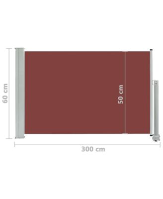 Patio Retractable Side Awning 23.6"x118.1" Brown