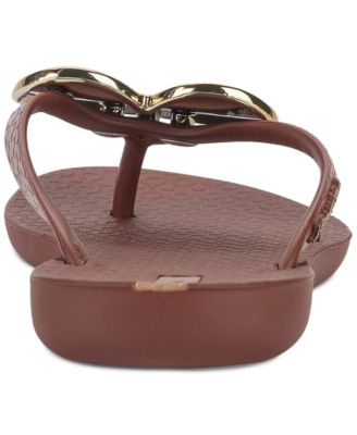 Women's Wave Heart Sparkle Flip-Flop Sandals