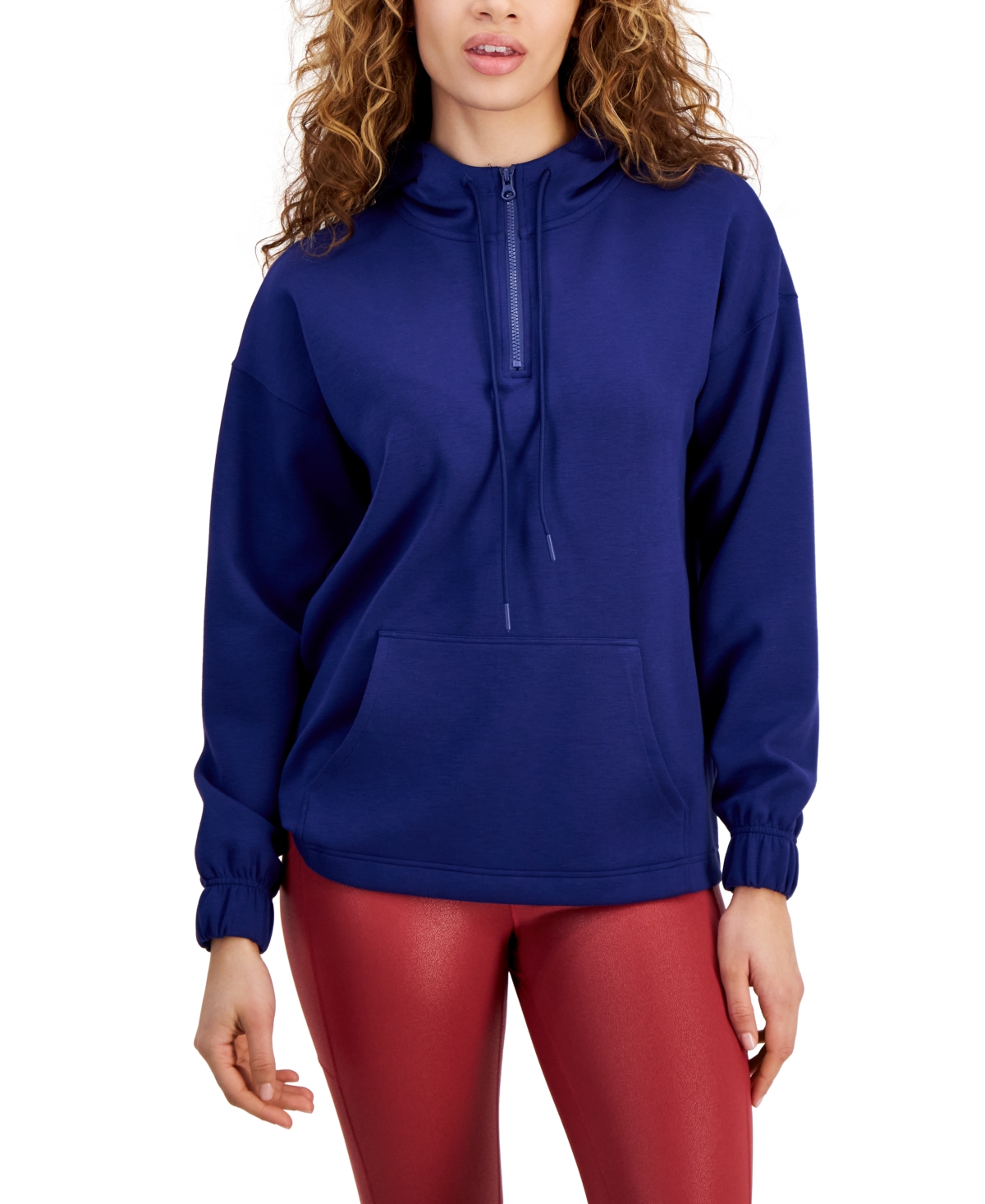 Women's 1/4-Zip Pullover Hoodie, Created for Macy's - Tartan Blue