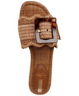Women's Bambi Raffia Buckle Slide Sandals