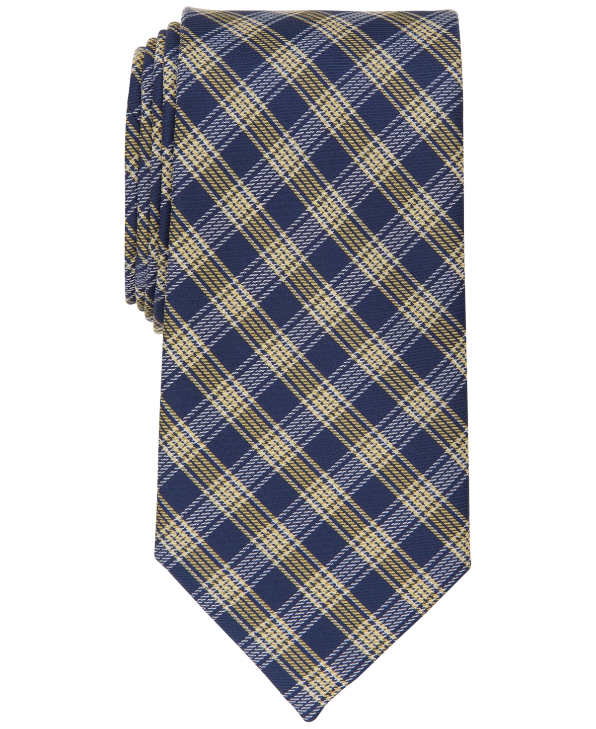 Men's Cates Plaid Tie, Created for Macy's - Yellow