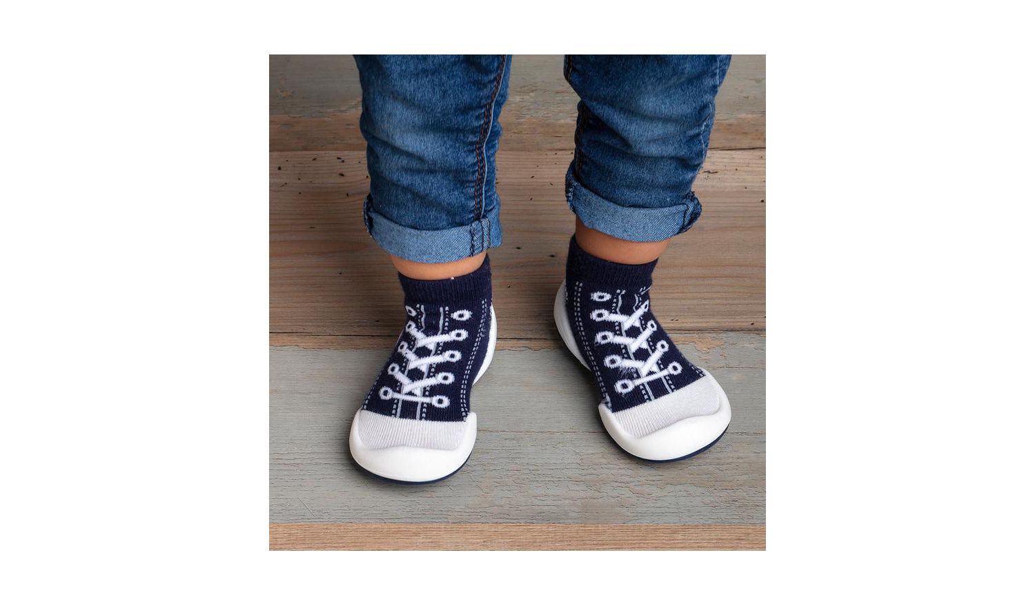 Infant Girl Boy First Walk Sock Shoes Sneakers - Navy