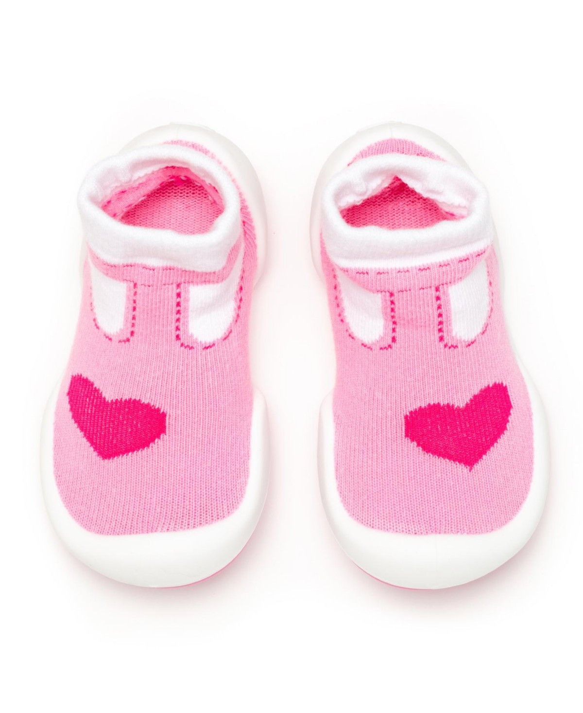 Детские Komuello Infant Girl Breathable Washable Non-Slip Sock Shoes T-Strap Heart — фото 1