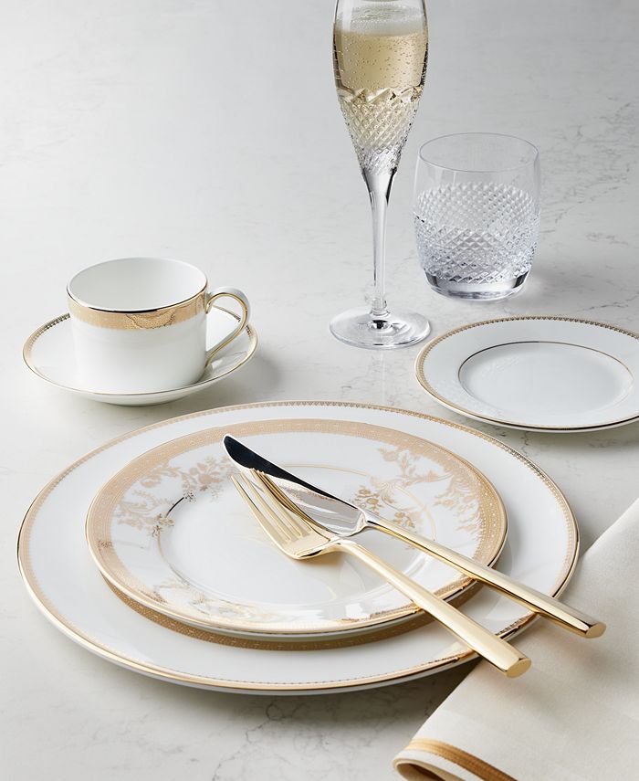 Macy's Vera Wang Wedgwood Lace Gold Dinnerware, Mosaic Glassware and