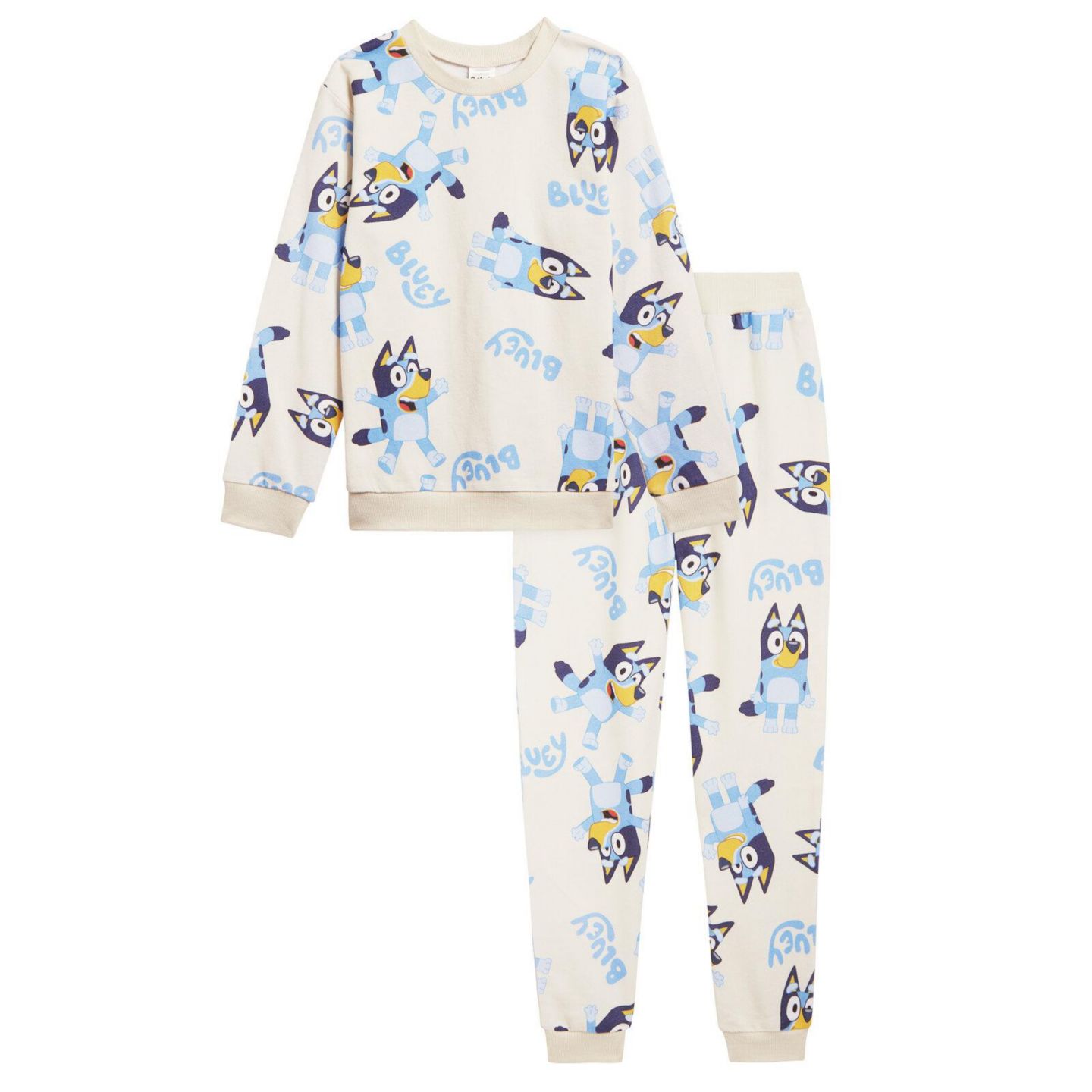 Комплект Bluey Fleece Sweatshirt and Jogger Pants Set Toddler Child для девочек, цвет: Слоновая кость — фото 1