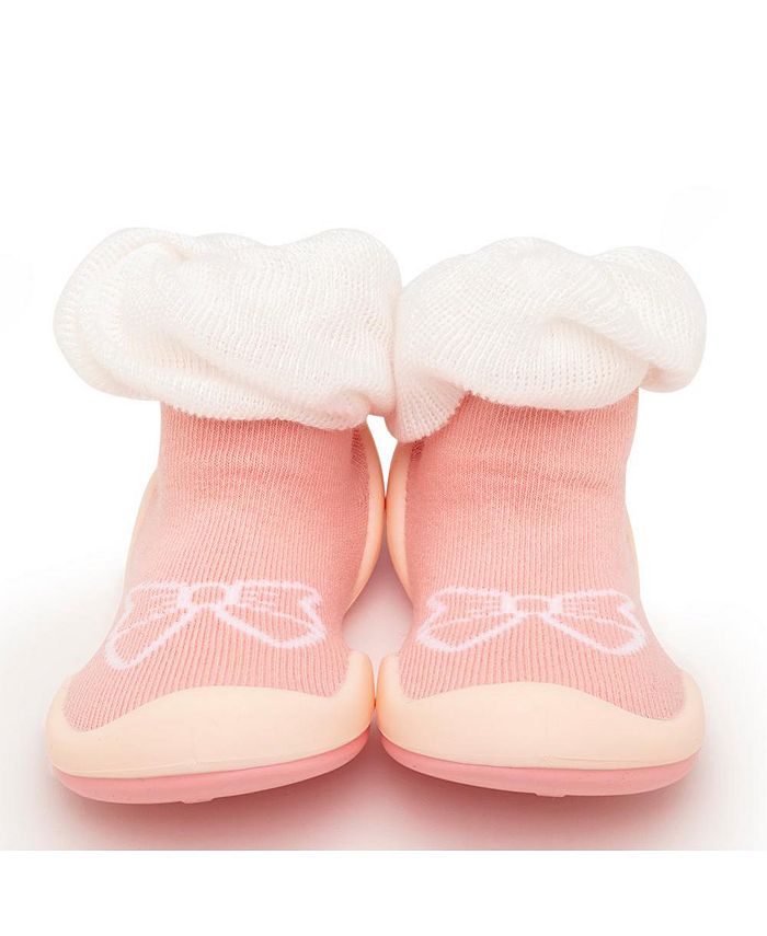 Komuello Baby Girl First Walk Sock Shoes Bow - White - Macy's