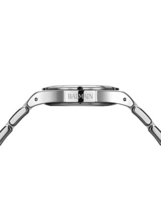 Women's Swiss Be Balmain Moonphase Diamond (1/20 ct. t.w.) Stainless Steel Bracelet Watch 33mm