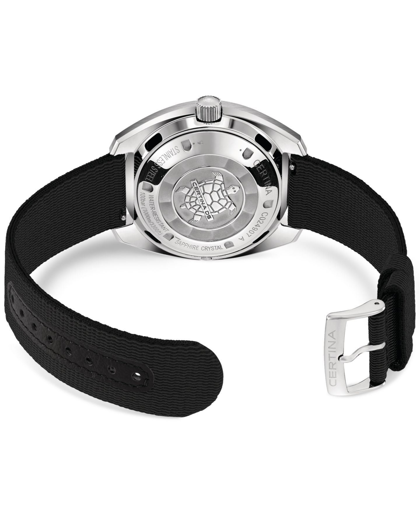 Мужские часы Certina Swiss Automatic DS PH1000M Powermatic 80 Black Synthetic Strap Watch 44mm — фото 3