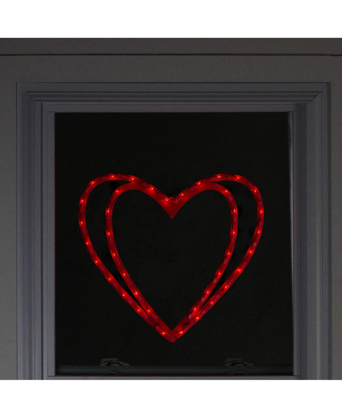 Shop Northlight 17" Pre-lit Scarlet Double Heart Valentine's Day Window Silhouette Decoration In Red