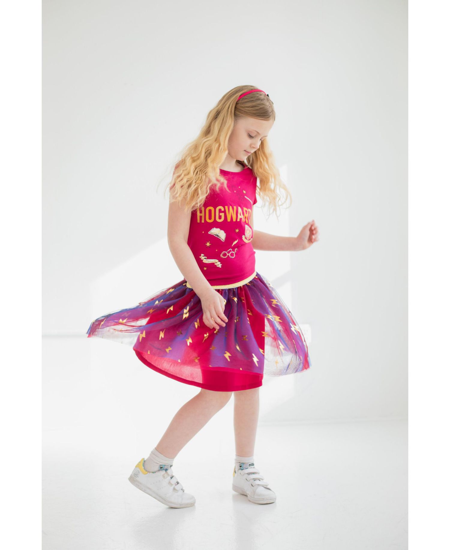 Little Girls Gryffindor T-Shirt Tulle Skirt and Headband 3 Piece Outfit Set Toddler|Child