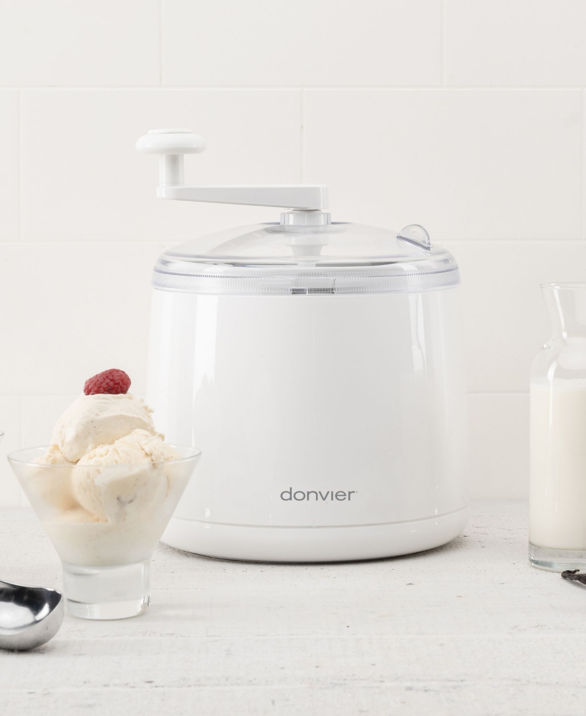 Cuisipro Donvier 1 Quart Ice Cream Maker In White