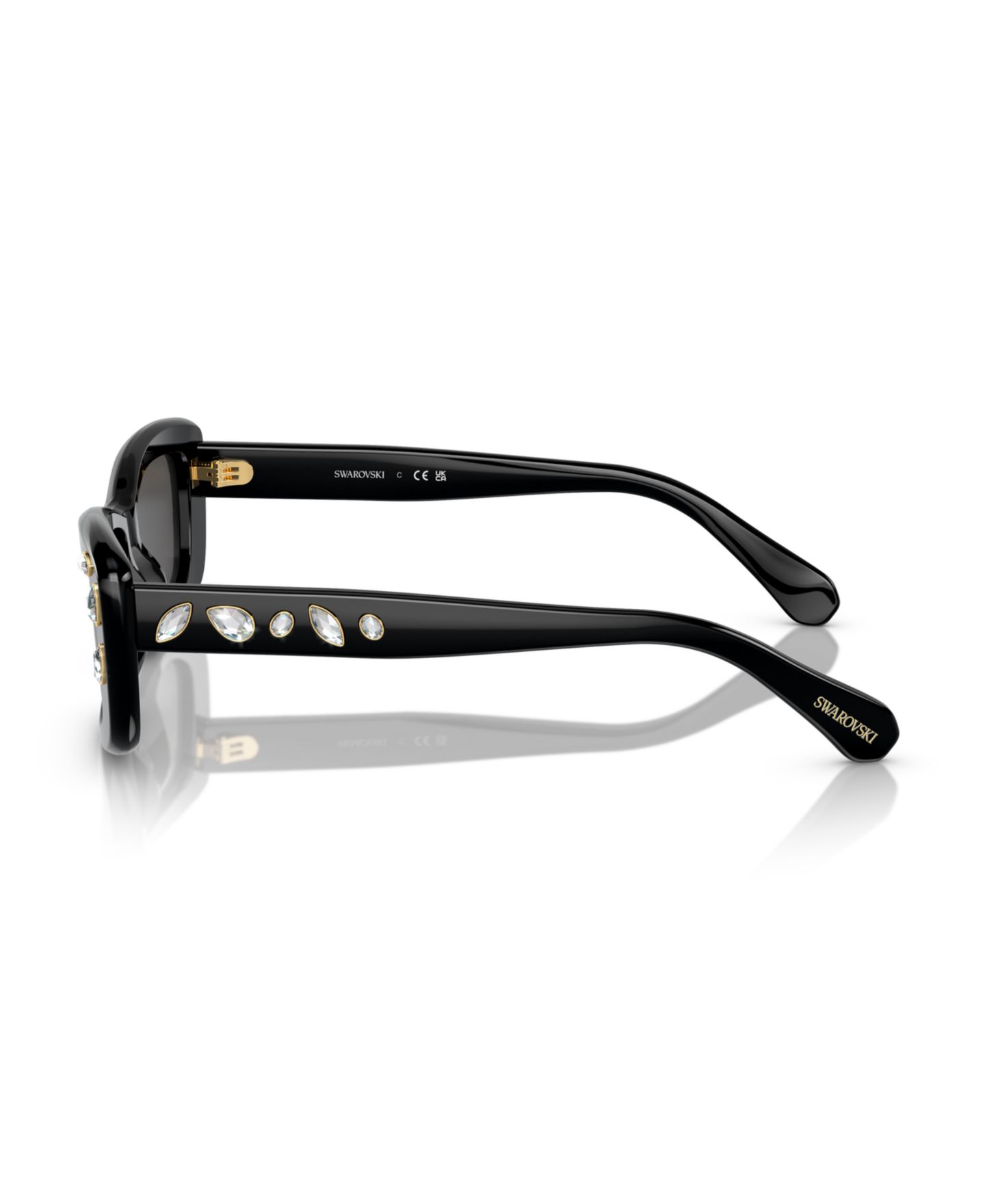Женские солнцезащитные очки Swarovski Sunglasses, SK6008, цвет: Чёрный — фото 3