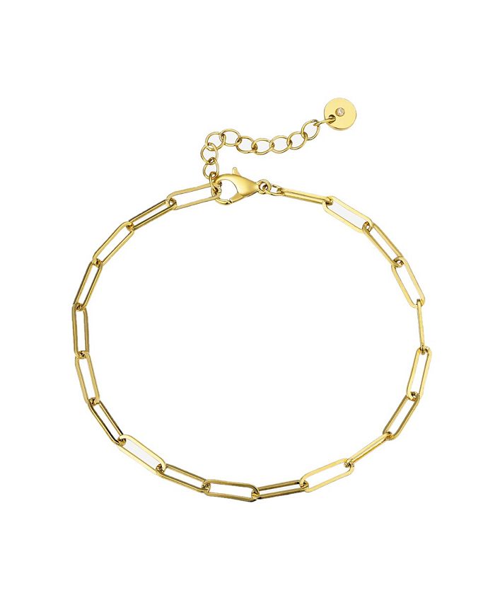 ModaSport Gold-Tone Stainless Steel Paperclip Bracelet - Macy's