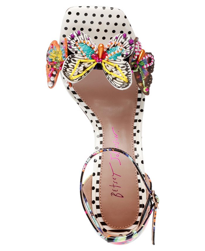 Betsey Johnson Women's Marloe Lucite Wedge with Butterflies Dress
