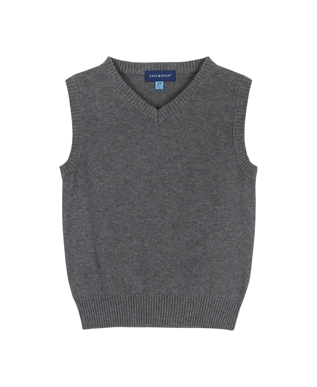 Andy & Evan Toddler Boys Toddler/Child Holiday Check Buttondown w/Vest Set -Pastel Grey