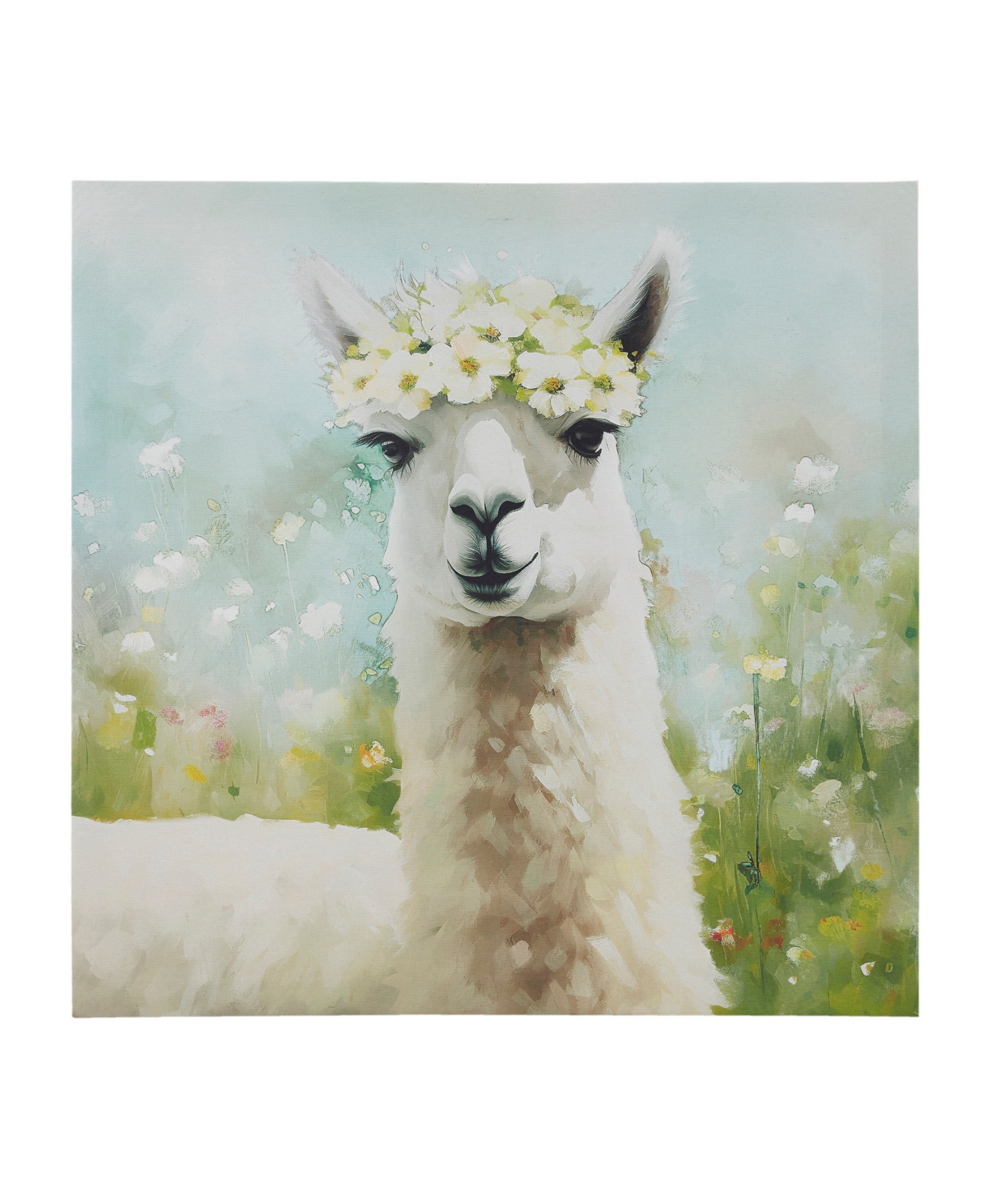 Madison Park Sunshine Animals Llama Canvas Wall Art In Medium Gre