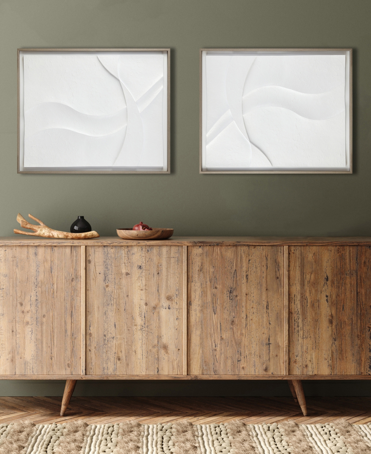Ink+ivy Paths Collide Framed Carved Resin Dimensional Wall Decor In Off-white