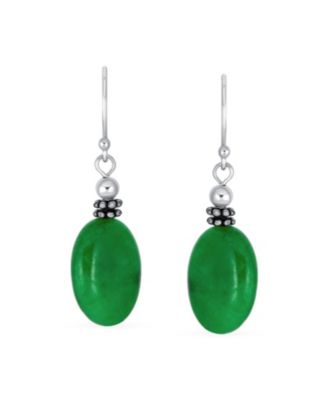 Bali Style White Mother of Pearl Milgrain Caviar Bead Accent Oval Drop Earrings Sterling Silver Oxidized Wire Fish Hook