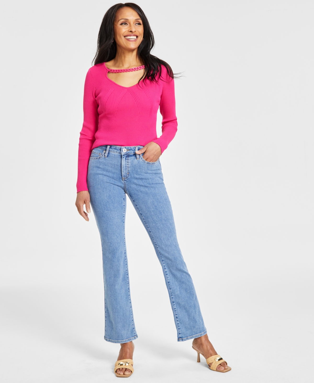 Inc International Concepts Women's Mid-rise Bootcut Jeans, Created For Macy's In Light Indigo