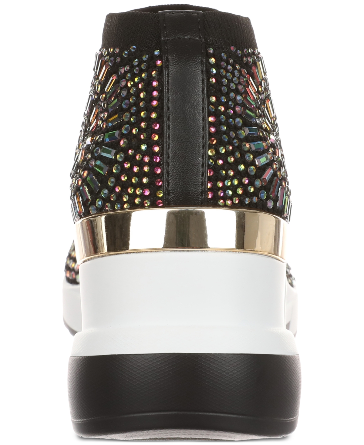 Shop Thalia Sodi Women's Hannah Embellished Pull-on Sock Sneakers In Black Flyknit Ab