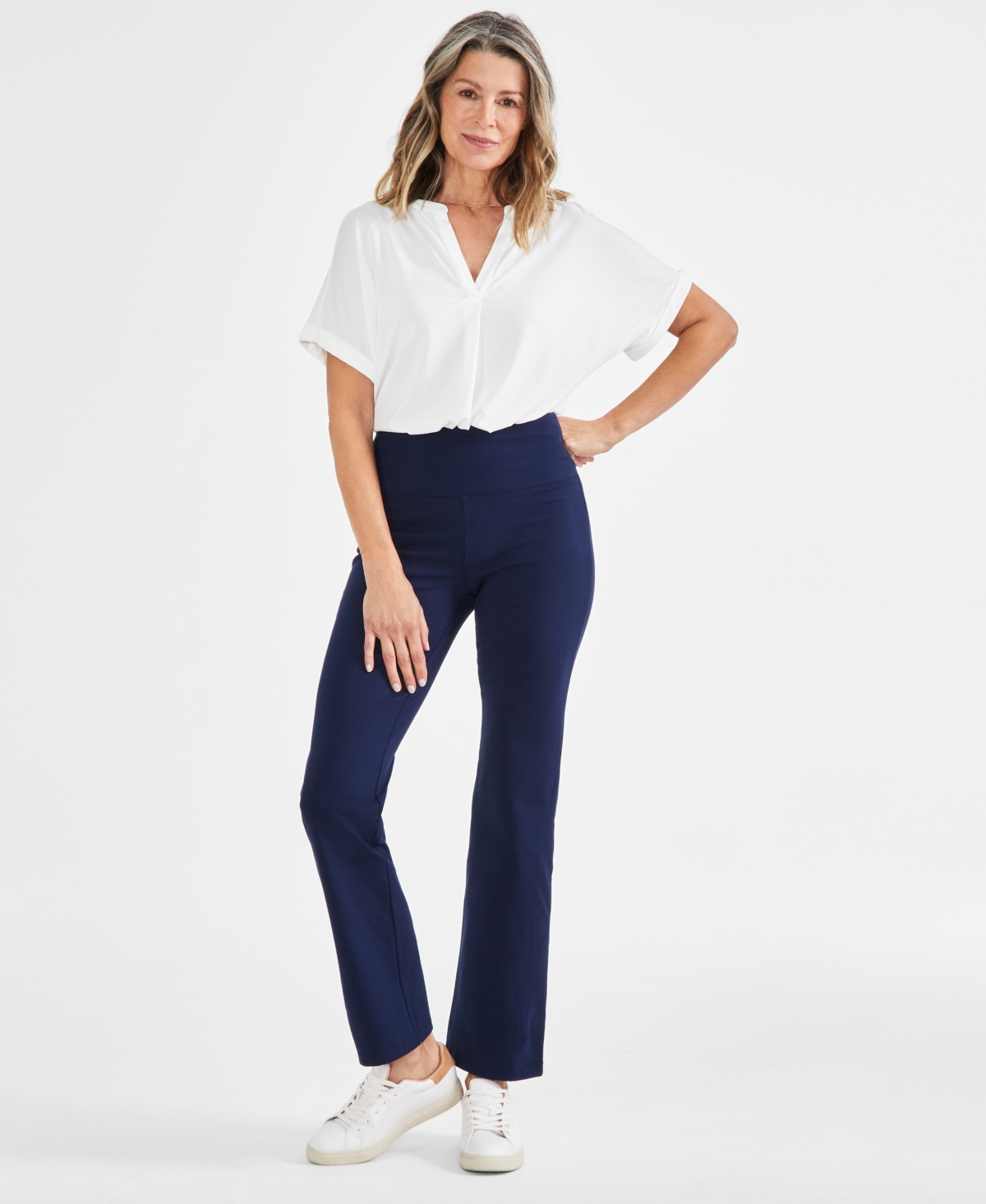 Style & Co Women's High-rise Bootcut Leggings, Created For Macy's In Industrial Blue