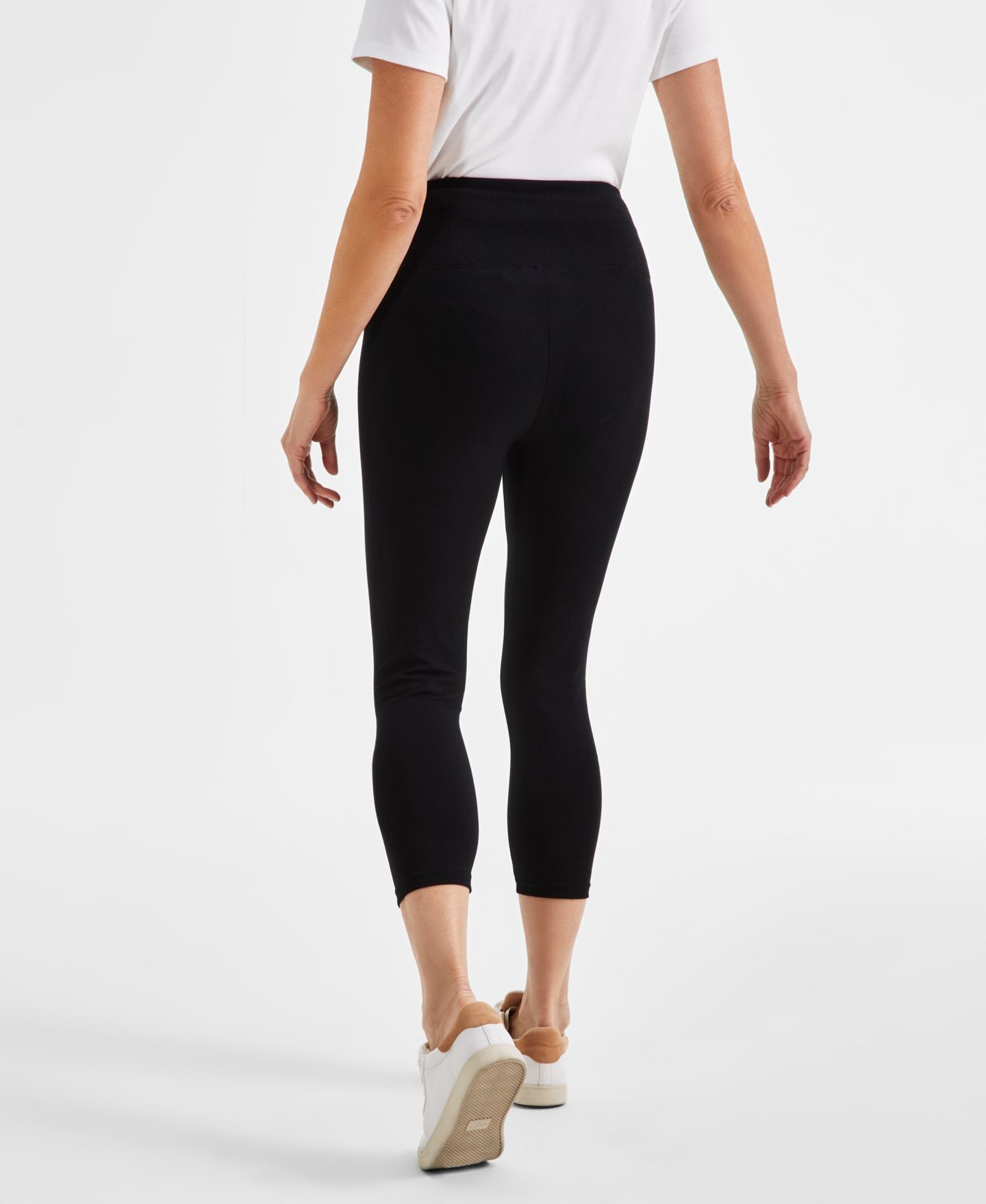 Женские леггинсы Style & Co High Rise Cropped Pull-On, цвет: Глубокий чёрный — фото 4