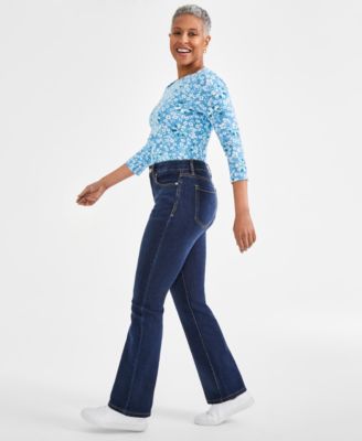 Petite Mid-Rise Curvy Bootcut Jeans, Petite & Petite Short