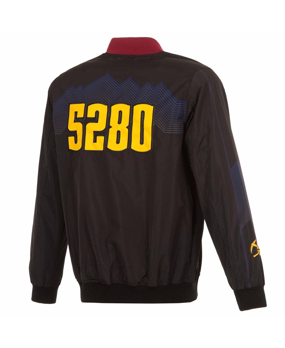 Shop Jh Design Men's  Black Denver Nuggets 2023/24 City Edition Nylon Full-zip Bomber Jacket