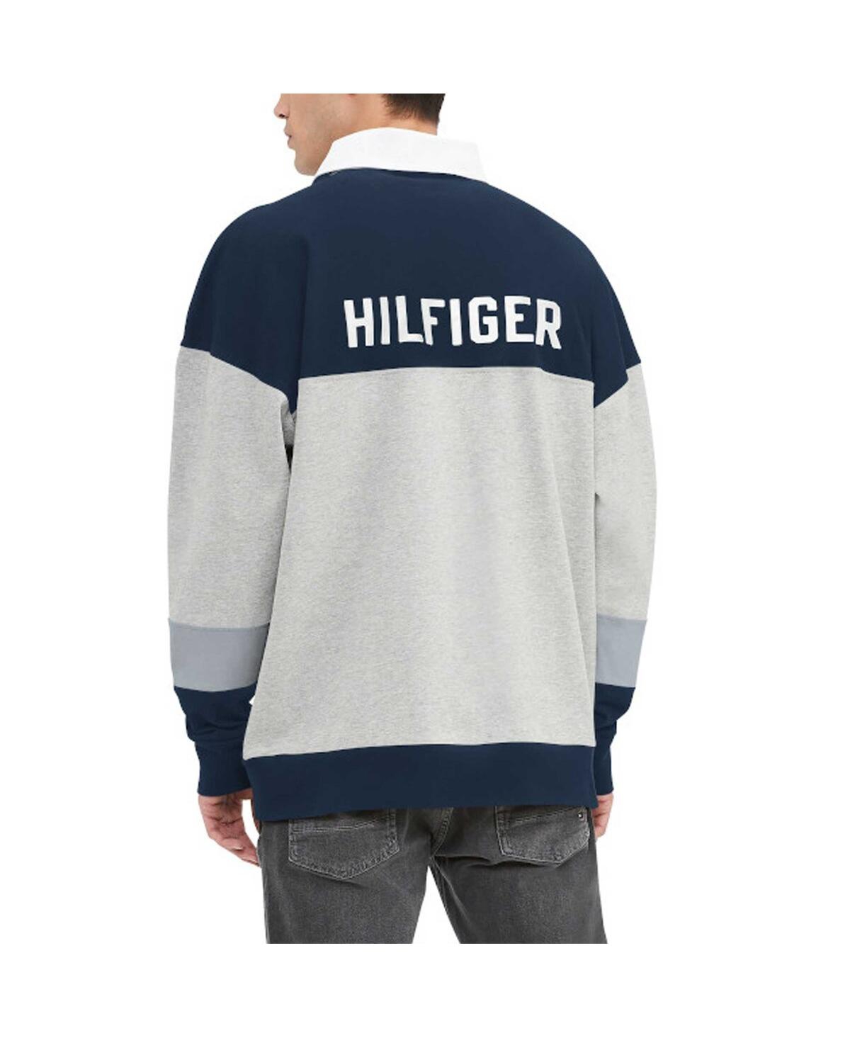Men's Tommy Hilfiger Navy Dallas Cowboys Connor Oversized Rugby Long Sleeve Polo Shirt - Navy