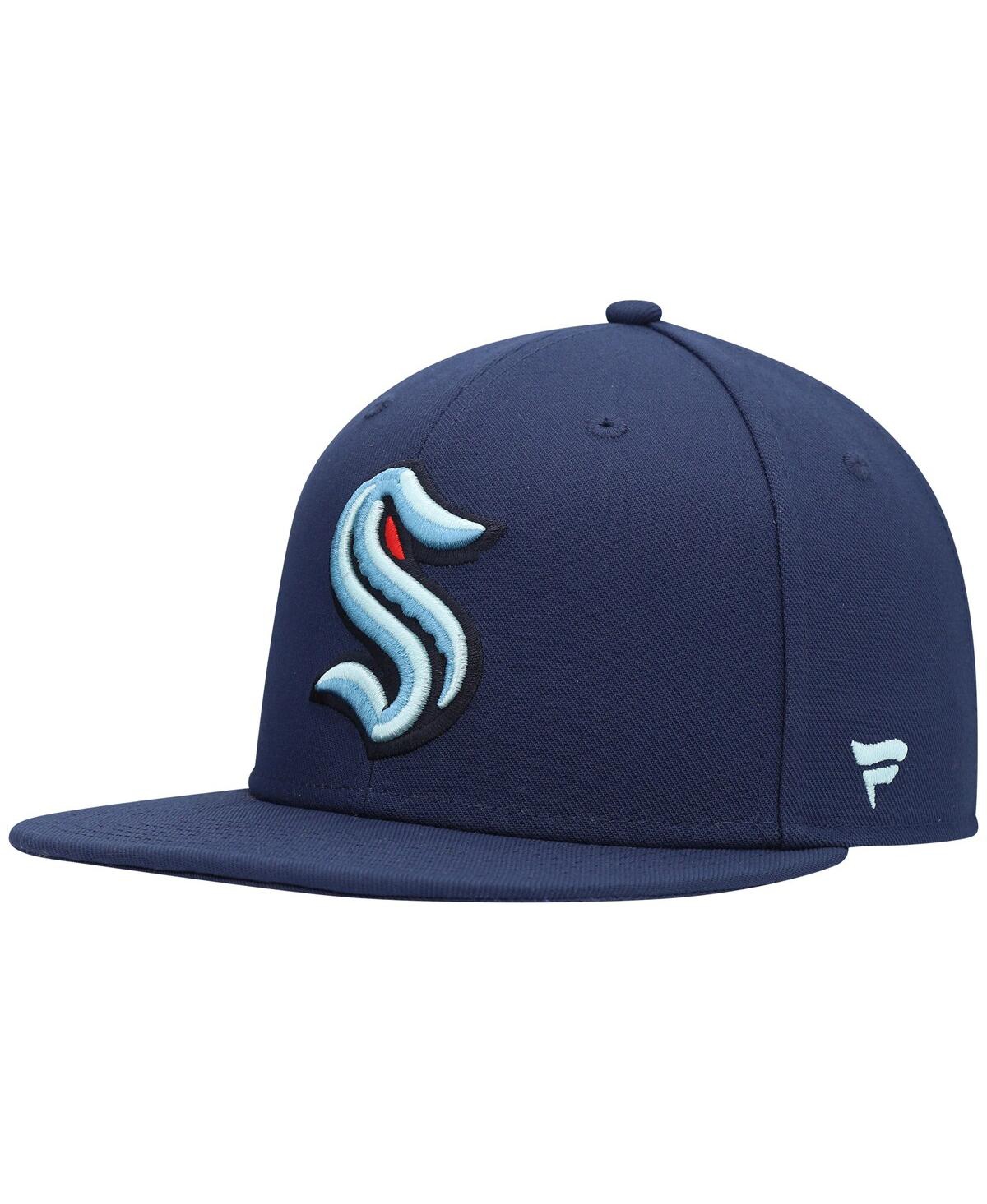 Fanatics Men's  Deep Sea Blue Seattle Kraken Primary Team Logo Snapback Hat In Deep Sea Blue