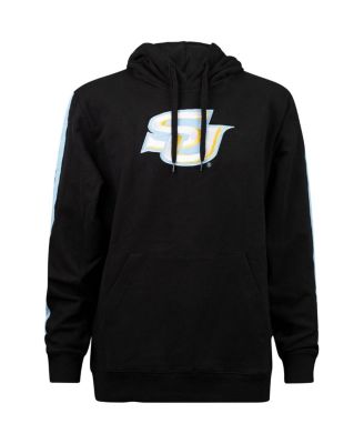 Men's Black Southern University Jaguars Oversized Stripes Pullover Hoodie
